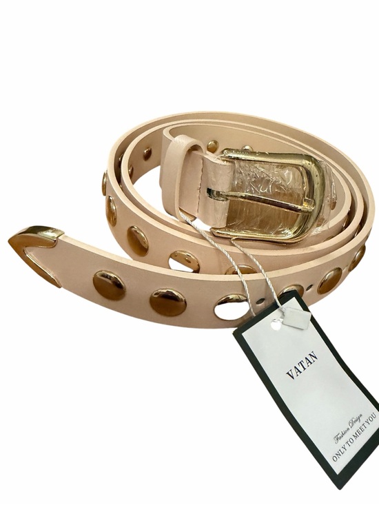 VATAN Accessories - 🤎VATAN Eco Friendly Nude Studded Belt w/ Gold Hardware. Measurements in photos